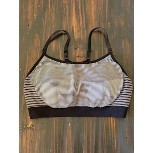 Jockey Padded Stripes Women’s Yoga Running Sports Bra Sz M